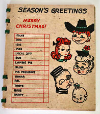 Hallmark vintage 1942 Seasons Greetings Merry Christmas booklet card picture
