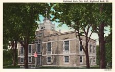 Postcard IL Highland Park City Hall Illinois Unposted Linen Vintage PC G7724 picture