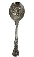 Sheffield England Vintage Silver Repousse EPNS Berry Sugar Spoon King Pattern picture