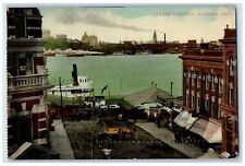 c1910's Ferry Landing Building Scene Windsor Canada CA Unposted Shops Postcard picture