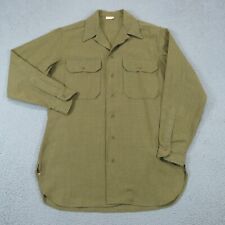 VTG WW2 Army Uniform Shirt 33 WWII Wool Flannel 1942 Green Field Infantry Jacket picture