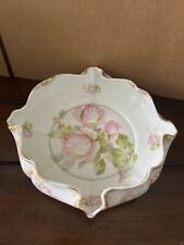 VTG Hand Painted Roses&Gold Scalloped Edge Serving Dish-K.ST.T-Silesia-Germany picture