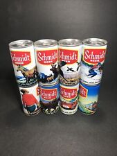 Vintage Schmidt Pull Tab Beer Cans EMPTY w/ Great Northwest Wildlife Scenes (8) picture