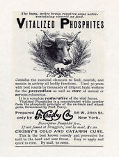 AD QUACK MEDICINE 1898 CROSBY Catarrh VITALIZED PHOSPHITES 6x9