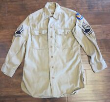 Original WWII US Army Khaki Field Shirt. 1st Air Corps. Size 14 1/2x32 picture