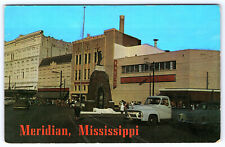 Meridian Mississippi Business District Confederate Monument Postcard B317 picture