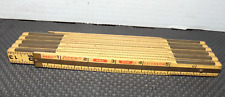 LUFKIN X46X 6' RED END WOOD FOLDING EXTENSION RULER USA DUAL BRASS SLIDE RULER picture
