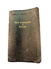 Vintage 1962 New Testament & Psalms Pocket Bible, black cover religious text picture