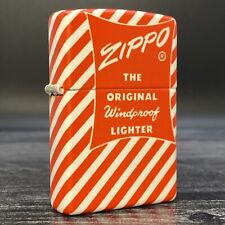 Zippo Lighter - Vintage Red & White Candy Stripe Box Design - 540 Color picture