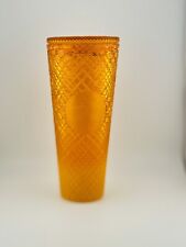 Starbucks Cold Cup Tumbler 2021 Orange Diamond 24oz Venti -No Straw 9” picture