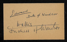 Edward VIII Duke of Windsor & Wallis Simpson Autograph Reprint On Old 3x5 Card  picture