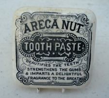 Antique, ORIGINAL underglaze-transferred, square Areca Nut Tooth Paste pot lid picture