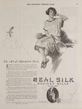 1924 Print Ad Real Silk Hosiery Mills Lady Tennis Player Indianapolis,Indiana picture
