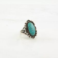 Vintage Fred Harvey Era Silver Ring Turquoise Sterling Size 6 picture