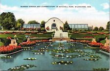 Sunken Garden Conservatory Mitchell Park Milwaukee Wisconsin Vintage Postcard picture