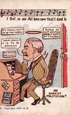 AN HONEST POLITICIAN On Funny Vintage 1905 COMIC Postcard picture