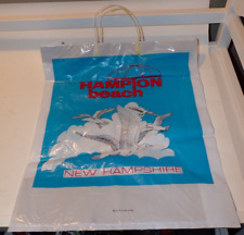 Vtg Hampton Beach New Hampshire Plastic Shopping Gift Souvenir Bag 15.5