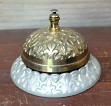 Antique vintage Victorian DESK BELL Brass/Iron Fleur de Lis, Excellent Condition picture