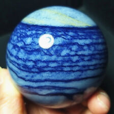 473G Natural Polished Blue Color Banded Agate Crystal Sphere Ball Healing  B300 picture
