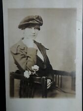 RPPC LOVELY YOUNG GIRL in PROFILE ANTIQUE REAL PHOTO POSTCARD  picture