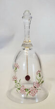 Vintage Avon 24% Full Lead Crystal Bell with Pink Flowers picture