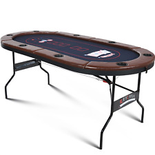 8 Player Foldable Poker Table, Folding Texas Holdem Table, Portable Casino Table picture