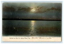 c1910's View Of Sunset On The St. John's River Palatka Florida FL Postcard picture