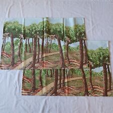 2 Vtg Lady Pepperell Trees Pattern Pillowcases Forest Nature Standard Size picture
