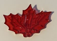 Vintage HRM Design Christmas Red Plastic Cookie Cutter Holly Sprig w/ Berries picture