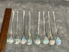 Murano Style Glass Set 8 Chandelier Crystal Prisms Iridescent Teardrop Pendants picture