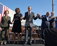 JOHN LEWIS WITH BARACK OBAMA AND GEORGE W. BUSH IN 2015 - 8X10 PHOTO (FB-480) picture