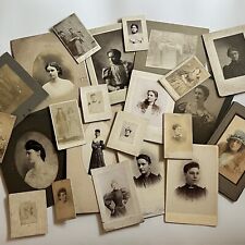Antique Photograph Cabinet Card & CDV Lot Of 23 Beautiful Women Damaged picture