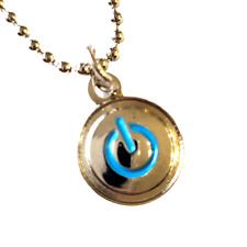 Power Button Turn Me On Computer Symbol Charm Pendant Necklace with Ball Chain picture