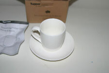 TUPPERWARE TupperLiving Fine China Teacup Saucer White picture