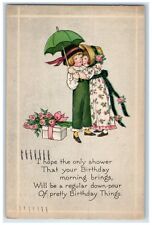1917 Birthday Girl Gift And Flowers Gibson Hartford Connecticut CT Postcard picture