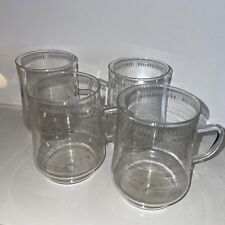 4 Vintage Schott Mainz Jena Glass Clear Delicate Coffee Mugs Tea Cups picture