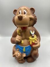 Vtg Bankers Systems Bear Mother & Cub w/ Honey Pot Bee Coin Bank 11