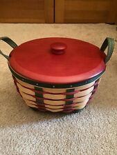 Longaberger 2007 Holiday American Craft Traditions Basket w/Red lid picture