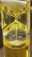 Newtons Gravity Hourglass 3 Minute White Sand Timer Yellow Liquid 6” Tall picture