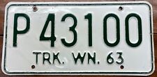 GOOD LOOKING 1963 1964 1965 1966 WASHINGTON PICK-UP TRUCK LICENSE PLATE, P 43100 picture