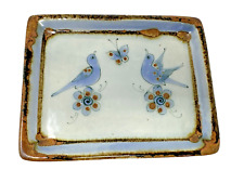 VTG Ken Edwards Mexican Pottery El Palomar Blue Bird Butterfly Tray 8