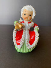 Napco Christmas angel bell figurine spaghetti trim 1950s Japan vintage EXC COND picture