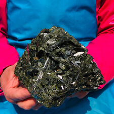 3.65LB Natural green tourmaline quartz crystal cluster mineral specimen picture