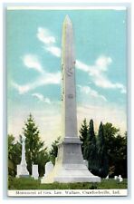 c1910's Monument Of Gen. Lew Wallace Crawfordsville Indiana IN Antique Postcard picture