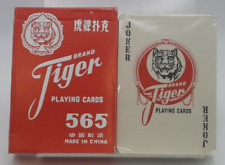 Tiger Brand Playing Cards 565 in RED Box Made In China Vintage SEALED picture