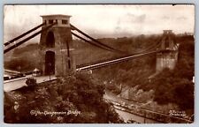 Clifton Suspension Bridge Bristol Avon Gorge RPPC Vintage Post Card - C3 picture