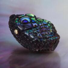 Snake Head Bead Carving Abalone Black Mother-of-Pearl Pinna Shell Diamond 3.30g picture