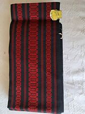 Japanese Men's Vintage Red & Black KAKU OBI Kimono Belt 2-sided Cotton  Unused picture