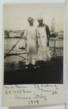 Sailors on USS LUCE Venice 1919 Sellers Family Peoria Illinois RPPC Postcard P5 picture