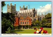 Vintage Postcard Cathedral Bishops Palace Exeter Devonshire picture